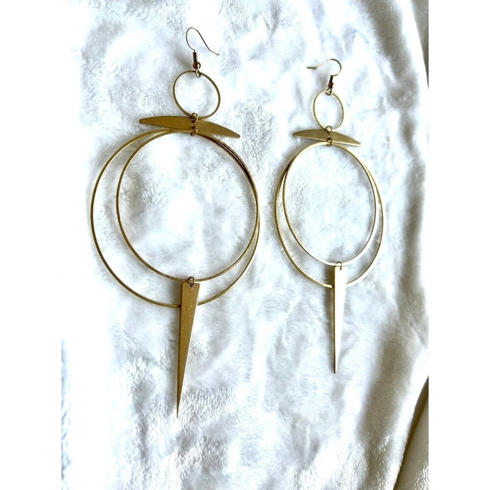 Tribal Gypsy Hoop Spear Earrings
